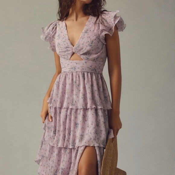 ASTR emporia midi tiered dress (Lavender) - Picture 1 of 3